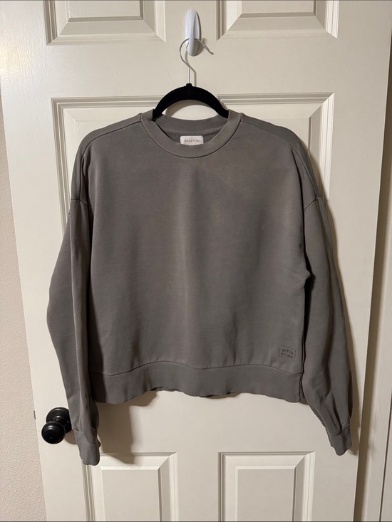 Brixton Tops - Brixton Women's Grey/Army Green Crewneck Pullover